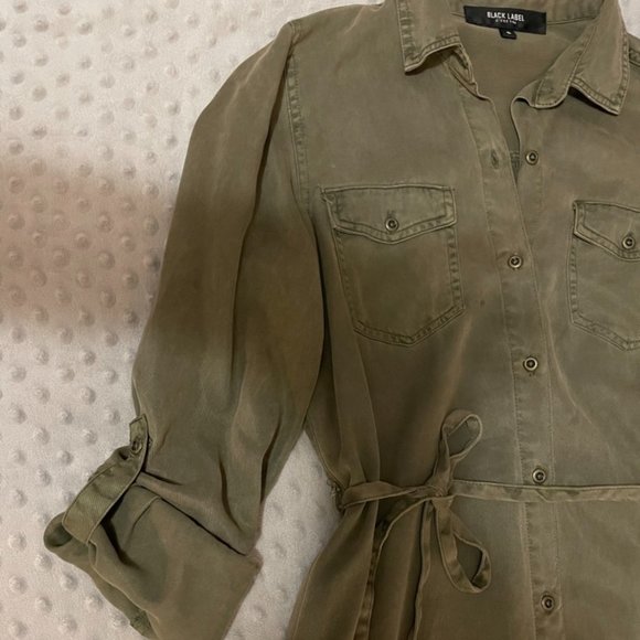 Olive Green Button Down Dress - Picture 4 of 4